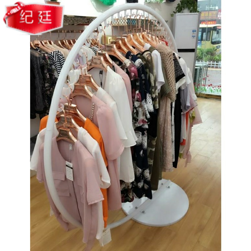11-27新券挂衣服店铺服装店中间女装店货架展示架落地个性中岛单杆简易大C