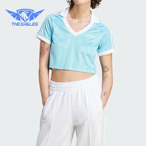 Adidas/阿迪达斯正品三叶草女子短款时尚运动短袖T恤IR9779