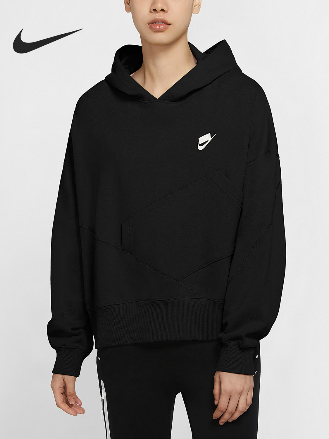 Nike/耐克正品2021新款女子运动休闲连帽套头衫卫衣 DC5281-010