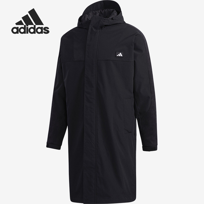 Adidas/阿迪达斯正品新款男子休闲连帽运动长款风衣外套 GM4450