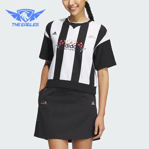 Adidas/阿迪达斯正品Shuting Qiu花卉女子运动短袖T恤IM8445