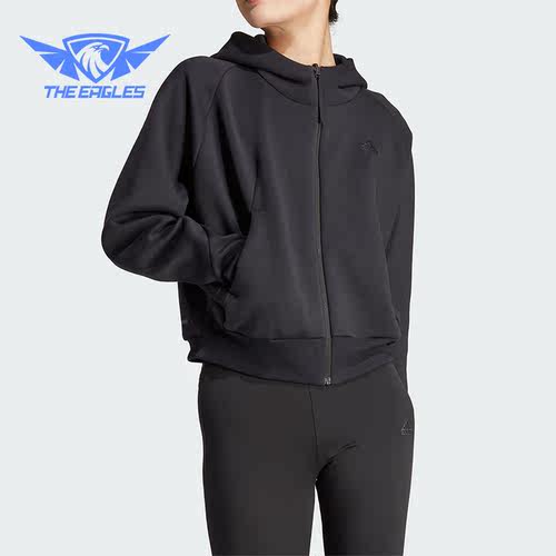 Adidas/阿迪达斯正品秋季新款女子针织连帽夹克外套IN5128