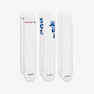 DH3822 Nike 休闲男女运动舒适透气袜子三双装 时尚 902 耐克正品