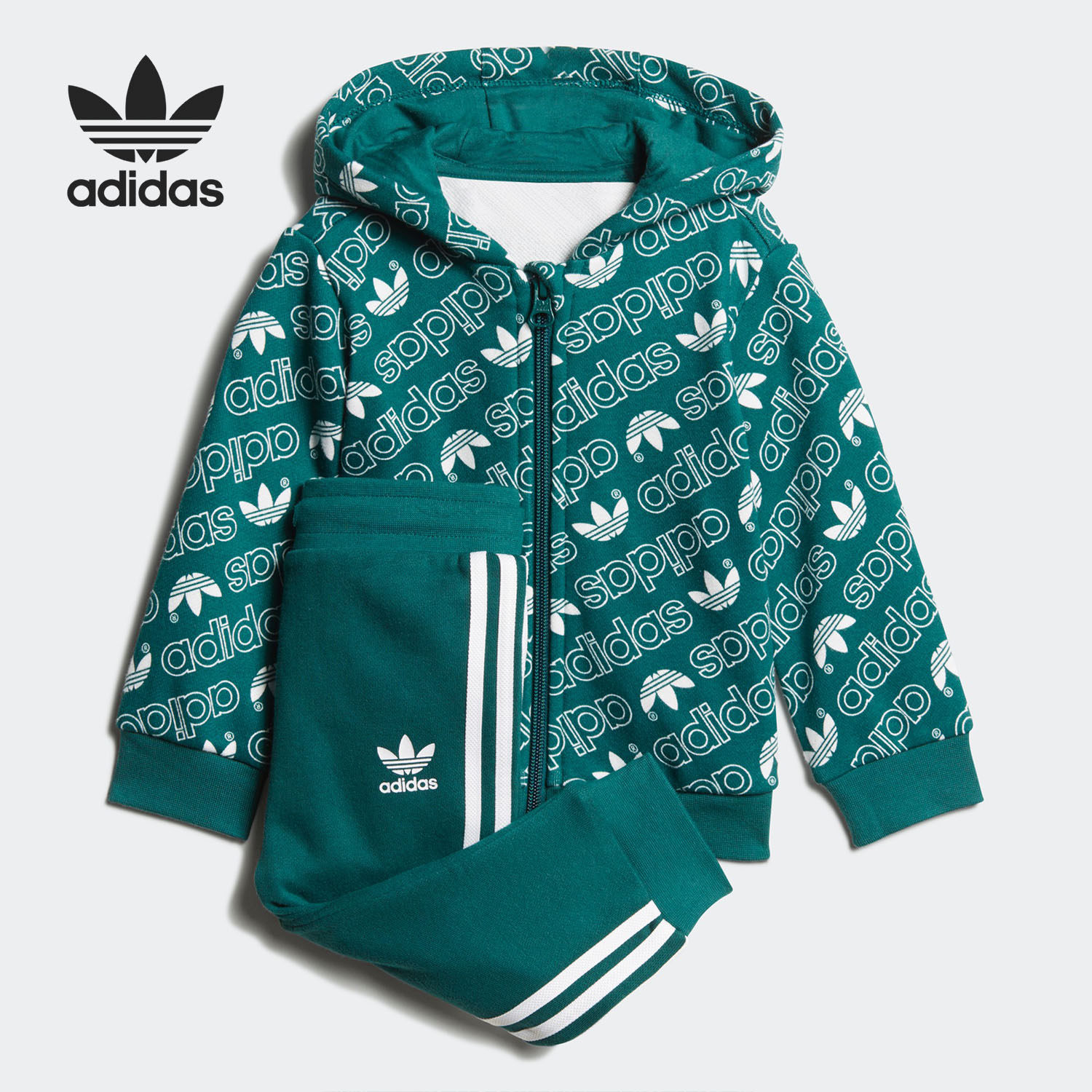 Adidas/阿迪达斯正品三叶草婴童印花时尚连帽夹克运动套装 DJ2699,童装/婴儿装/亲子装,套装,淘宝优惠券,粉丝福利购,淘宝优惠卷