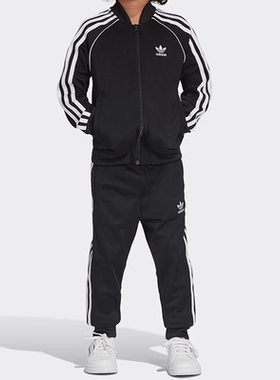 Adidas/阿迪达斯正品三叶草2019新品男女小童运动长袖套装 DV2849