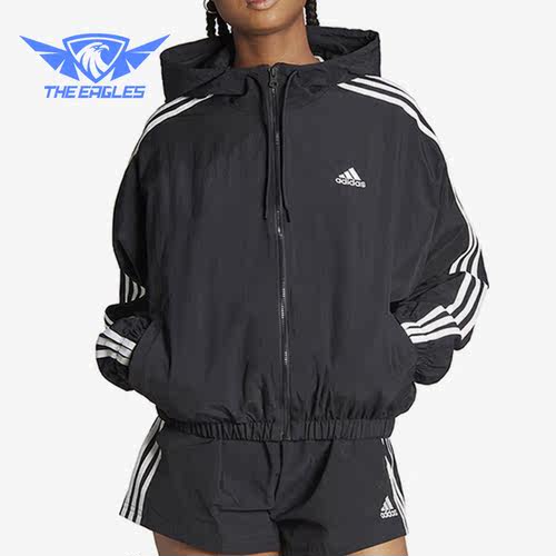 Adidas/阿迪达斯正品2023新款女子运动休闲连帽外套HT3399
