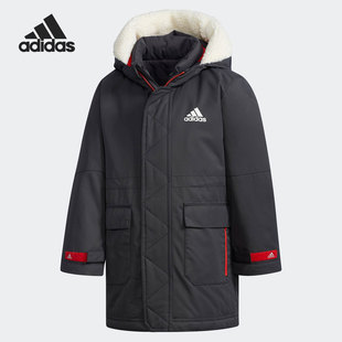 阿迪达斯正品 新款 2020冬季 Adidas 小童保暖连帽休闲羽绒服 DM7120