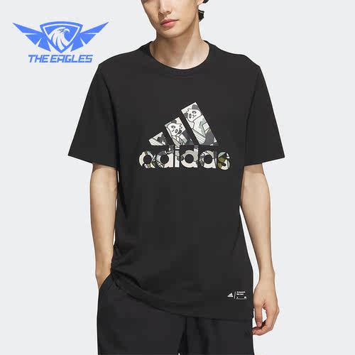 Adidas/阿迪达斯正品夏季新款圆领男子印花短袖上衣IP3968