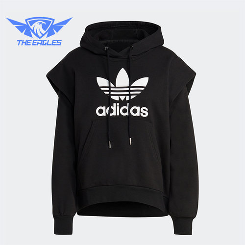 Adidas/阿迪达斯正品三叶草女子休闲运动连帽套头卫衣 IC5576