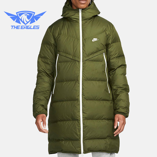 耐克男子中长款连帽羽绒服