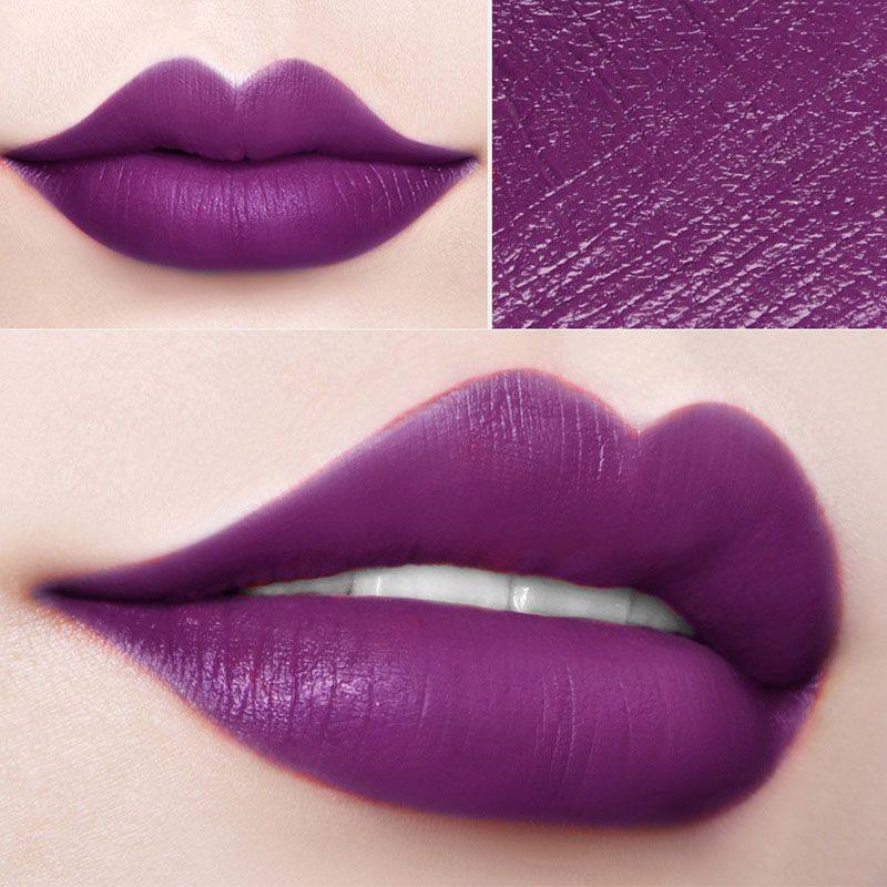 紫色口红防水不易掉色哥特欧美风葡萄紫雾面哑光轻沾杯平价网红款