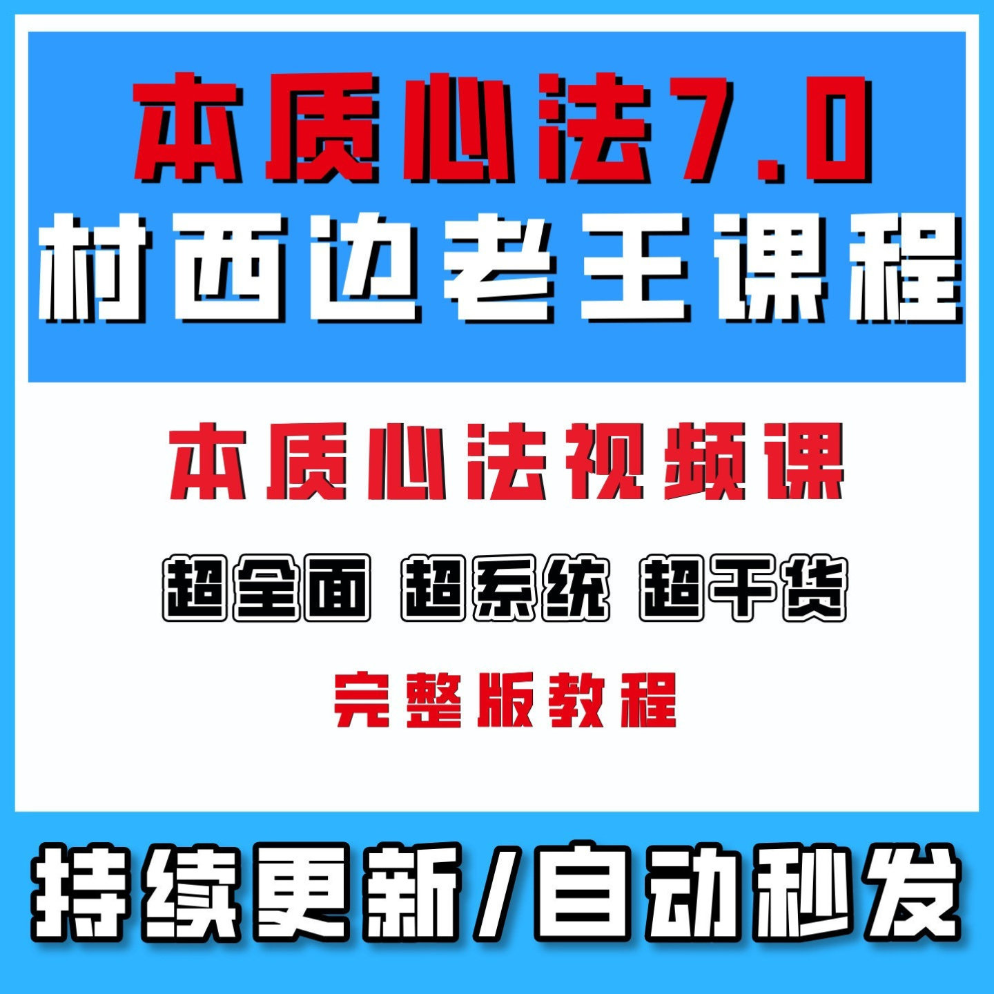 村西边老王本质心法课程+本质心法电子版书籍赚钱本质是认知能力