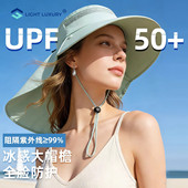 冰丝防晒遮阳帽女夏季 防紫外线大帽檐太阳帽护颈披肩透气渔夫帽子