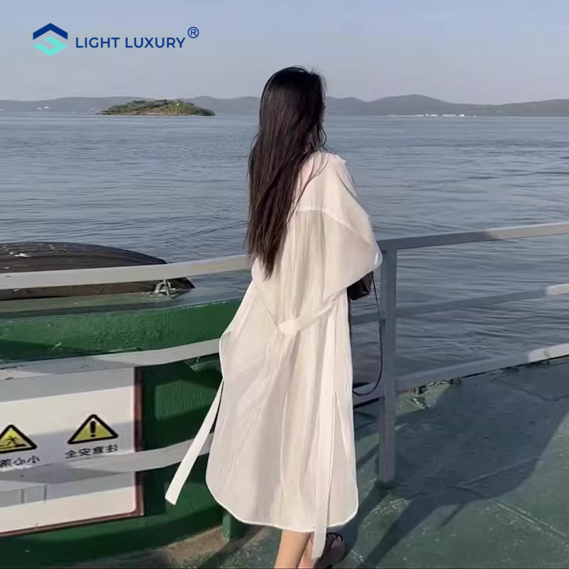 中长款防晒衣女夏季冰丝长袖罩衫