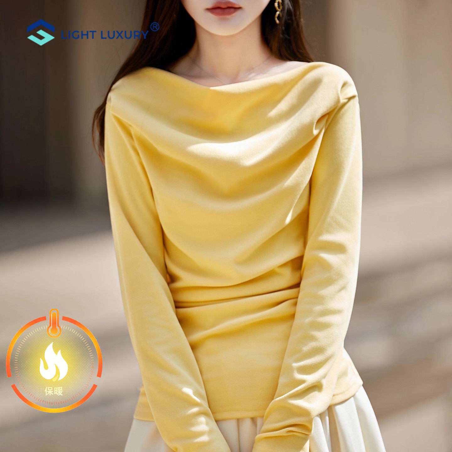 法式黄色打底衫女25秋冬新款一字荡领宽松长袖T恤小众设计感上衣,女装/女士精品,T恤,淘宝优惠券,粉丝福利购,淘宝优惠卷