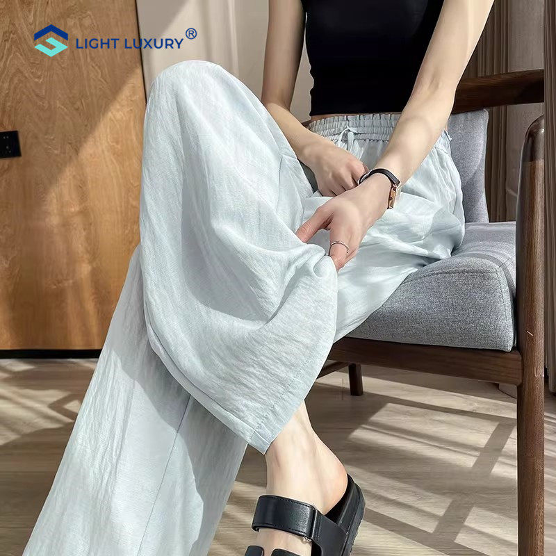 天丝亚麻裤女2026垂感超火的轻薄款休闲裤防晒宽松高级阔腿裤子