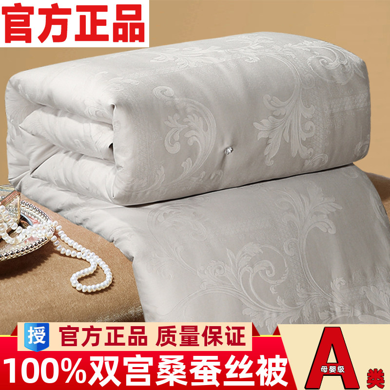 官方正品桐乡100%桑蚕丝被子空调夏凉被纯棉春秋冬被子母被婚被芯