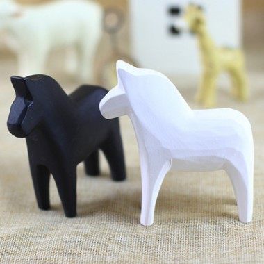 树脂工艺品 简约家居饰品白黑马仿木摆件 白模手绘上色填色涂鸦,玩具/童车/益智/积木/模型,白模填色/模具彩绘/石膏娃娃,淘宝优惠券,粉丝福利购,淘宝优惠卷