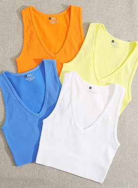 2024 Seamless Crop Top Women Elastic Casual Tank Tops Female
