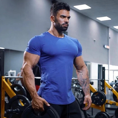 Slim Fit Running T Shirt Male Fitness Workout Tee Tops Summe