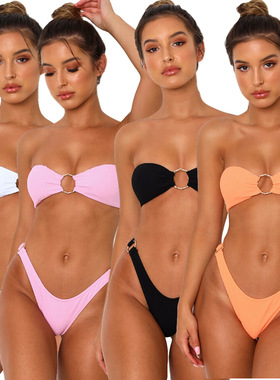 Sexy Thong Bikini Women Swimwear Push Up Padded Biquini Low