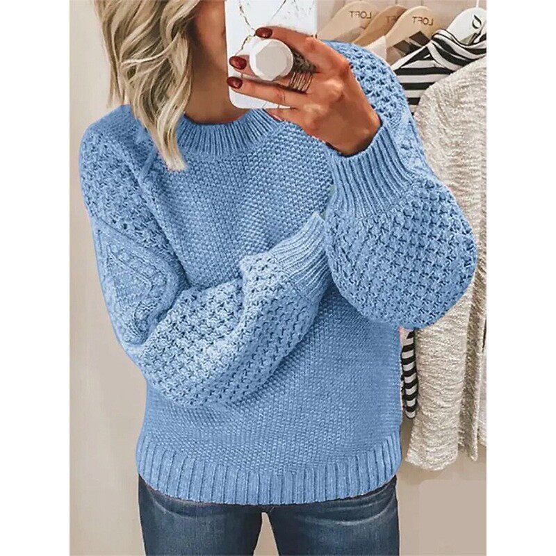 Women pullover Fried Dough Twists sweater冬女套头麻花纹毛衣