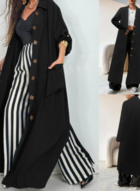 Women's trench coat with thick collar and long coat女长风衣