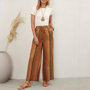 loose Haren pants女哈伦裤 casual striped thin Women pants