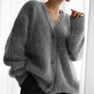neck knitted cardigan jacket女毛衣外套 Women sweater