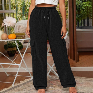 Loose pocket drawstring women sweatpants宽松口袋抽绳女士卫裤