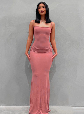 Backless Maxi Dress Women 2022 Y2k Summer Bodycon Elegant