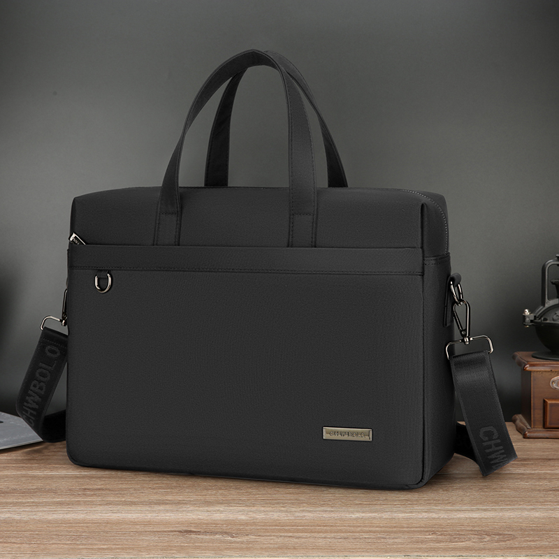 保罗新款男士手提包横款全帆布牛津布公文包商务出差电脑文件男包