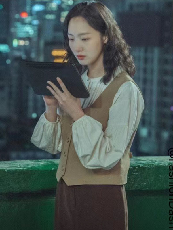 韩剧小小姐们金高银同款卡其背心