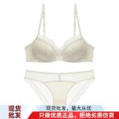 文胸套装 2024夏季 法式 纯欲性感大胸显小光面蕾丝边薄款 内衣女 新款