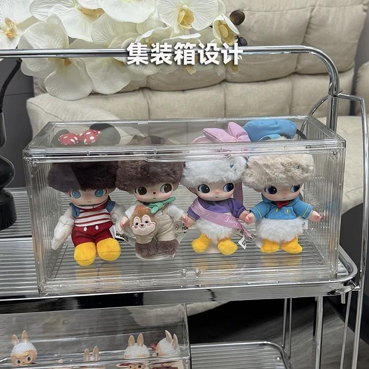 泡泡玛特展示盒透明dimoo迪士尼搪胶公仔毛绒娃收纳架盲盒手办柜
