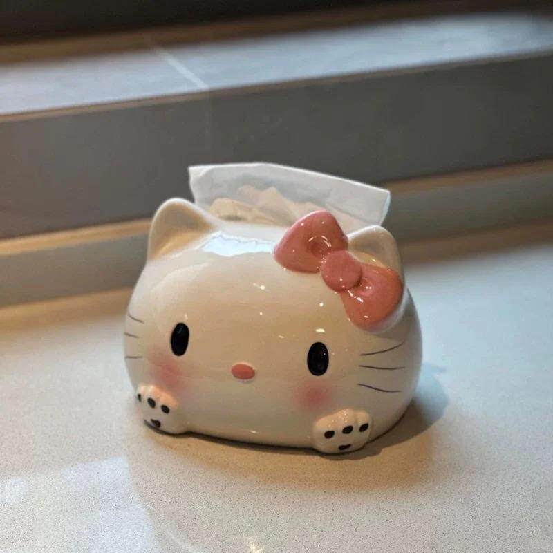 Kitty纸巾盒卫生间纸巾盒搪胶抽纸盒家用客厅可爱高级感装饰摆件