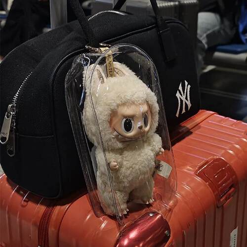 labubu macaron马卡龙娃衣搪胶防尘罩拉布布收纳盒保护套外带娃包