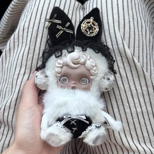 泡泡玛特SKULLPANDA搪胶娃衣sp搪胶毛绒公仔娃衣着替10cn衣服套装