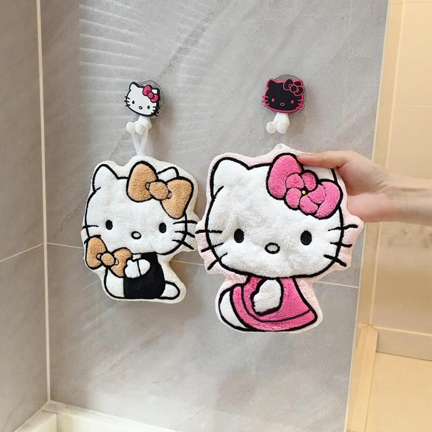 哈喽kitty擦手巾挂式毛巾手布超强吸水加厚厨房卫生间手帕高颜值