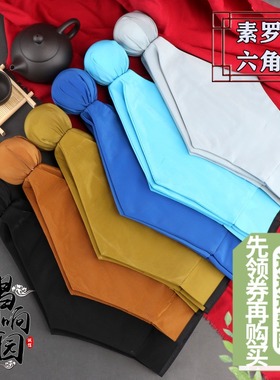 戏曲京剧越剧黄梅戏家丁家奴小二帽子书童帽武松帽黑色六角素罗帽