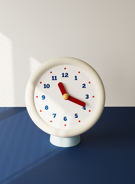 新款轻奢米白钟表时钟多巴胺个性复古座钟表挂静音家用客厅摆钟