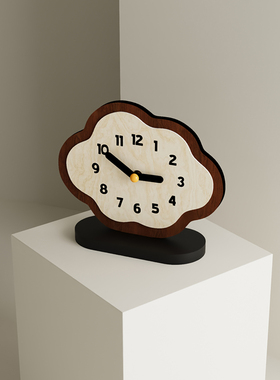 云朵钟表摆放式儿童房装饰摆件创意座钟网红桌面轻奢时钟摆台式