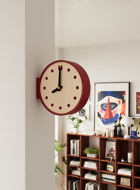 挂钟ins风钟表客厅2025新款复古时钟转角双面挂钟艺术挂钟拐角钟