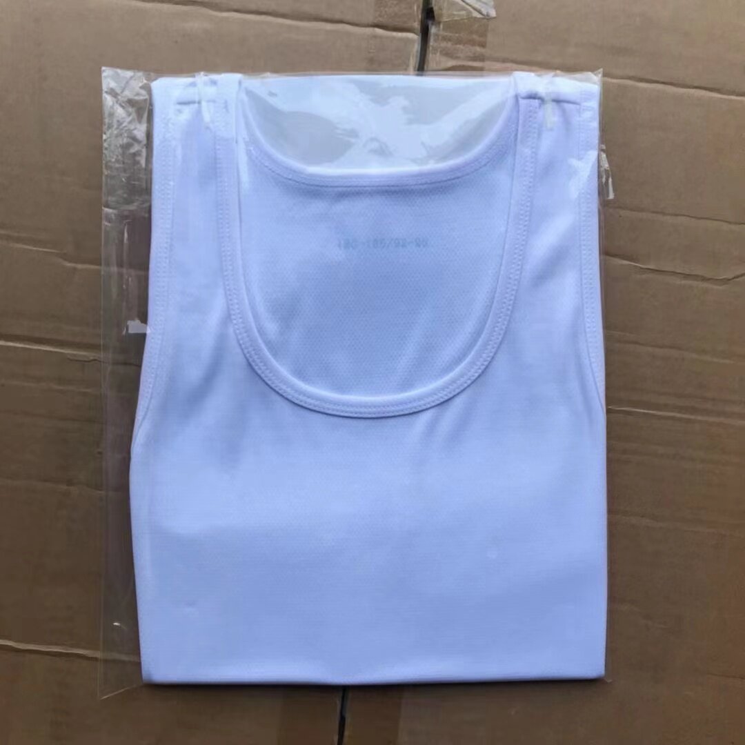 正品制式白背心男夏季速干吸汗透气无袖白色体能训练服运动白汗衫