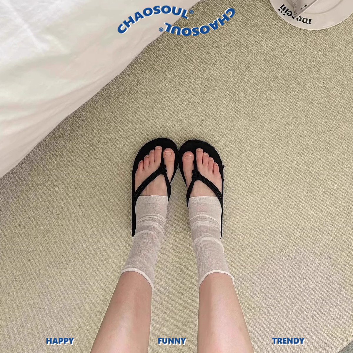 miu风踩脚袜套女夏季薄款堆堆袜纯欲白色辣妹显瘦长袜子防晒腿套