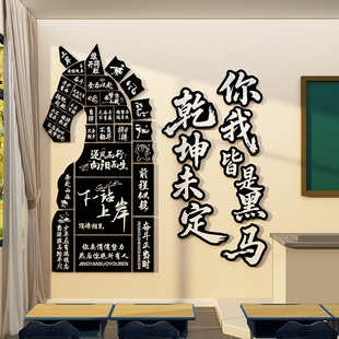 教室布置装饰班级文化墙贴自习氛围教培机构你我皆是黑马板报高中