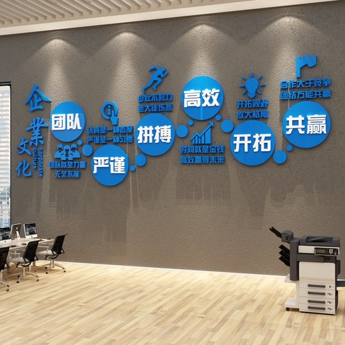 EMO办公室墙面装饰企业文化