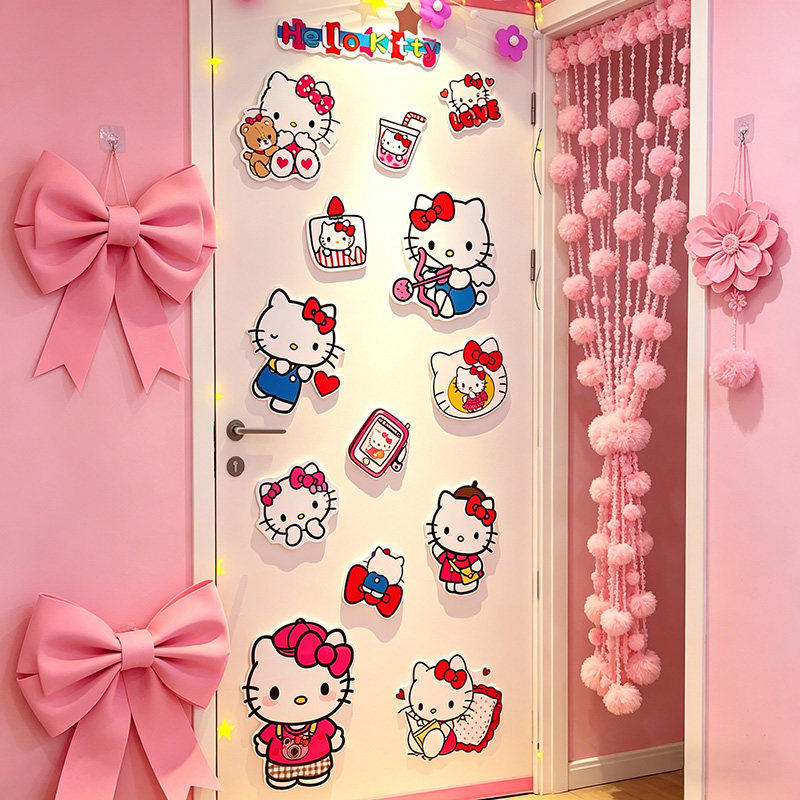 hellokitty猫邮游轮门牌贴纸迪士尼儿童房间布置装饰星人磁吸冰箱