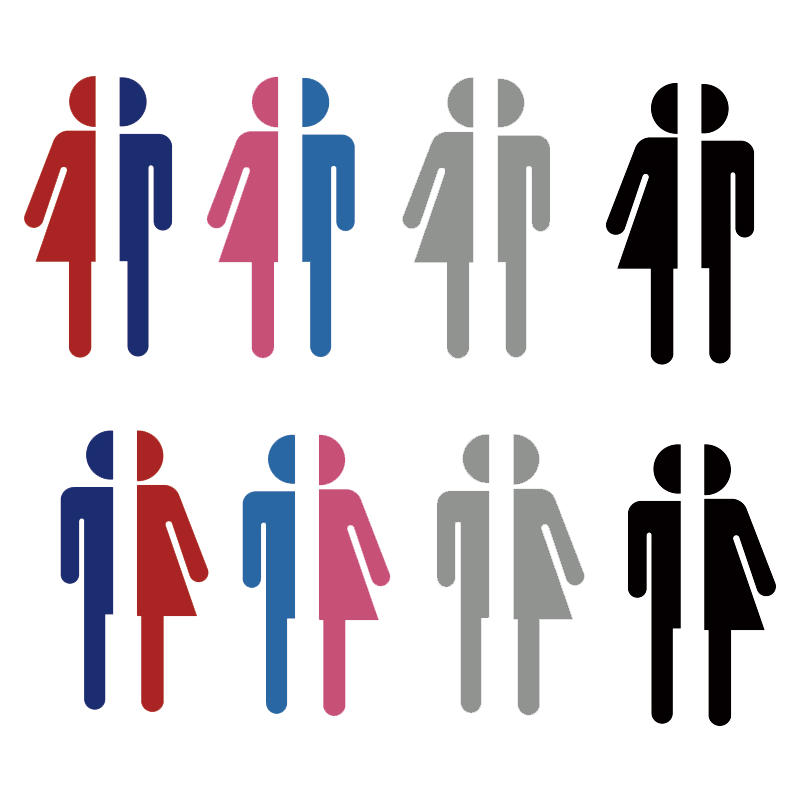 男女洗手公共厕所指示导向墙贴纸