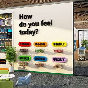 办公室糖果能量补给站墙面装饰公司企业休息室茶水间文化牌布置贴